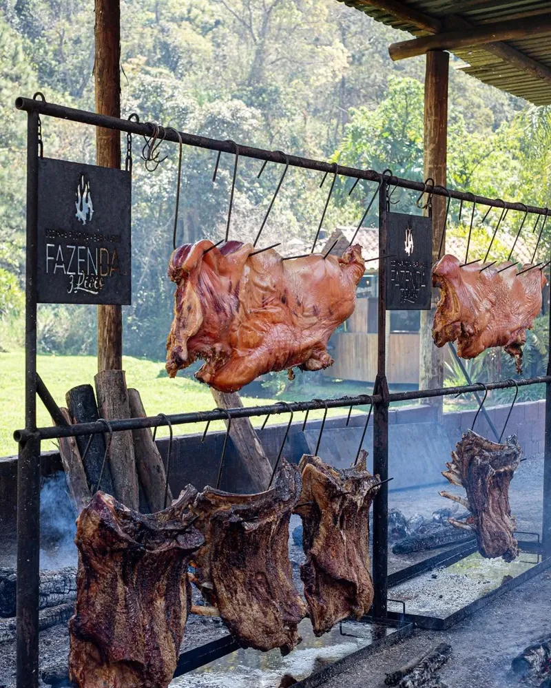 Varal de costela no fogo de chão